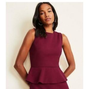 Ann Taylor Double Weave Peplum Dress